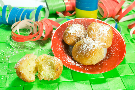 homemade pancakes in the shape of ball carnival featuresの写真素材