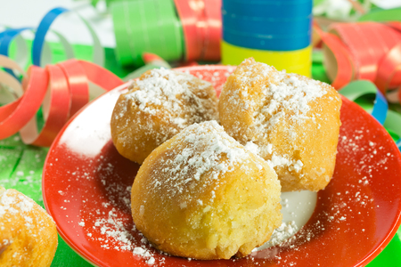 homemade pancakes in the shape of ball carnival featuresの写真素材
