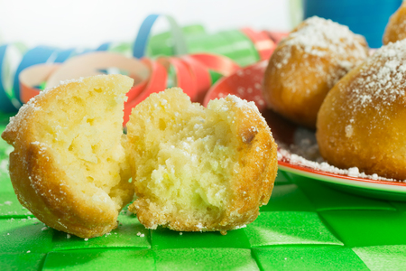 homemade pancakes in the shape of ball carnival featuresの写真素材