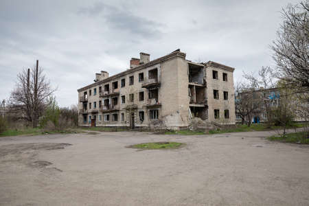 War in Eastern Ukraine brokem Land stayのeditorial素材