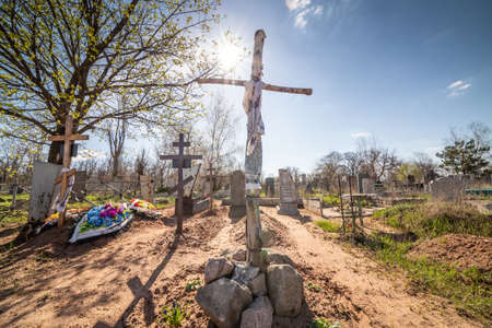 War in Eastern Ukraine brokem Land stayのeditorial素材