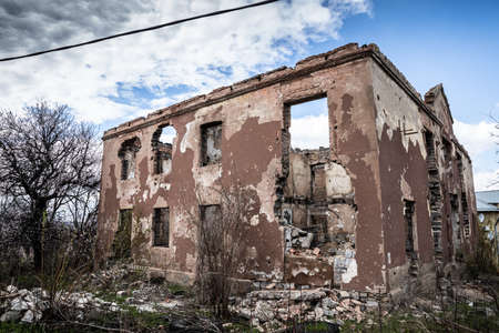War in Eastern Ukraine brokem Land stayのeditorial素材