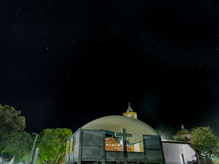 night view of the city of the oaxaca mexicoの写真素材