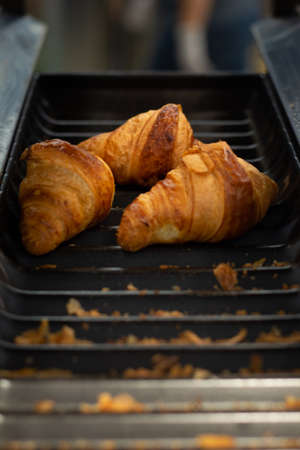 croissants on a black background
