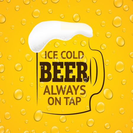 Glass of beer  with transparent dropsのイラスト素材