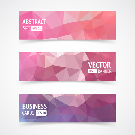 Set of triangle business cards. Vector bannersのイラスト素材