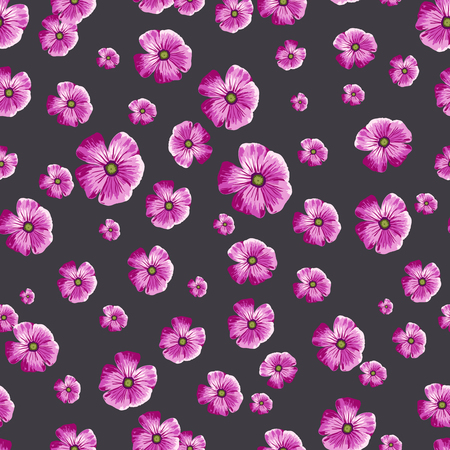 Seamless vintage pattern with painted flowerのイラスト素材