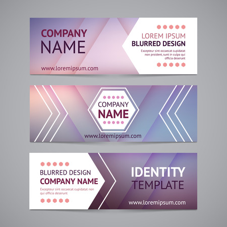 Vector company banners with blurred backgroundsのイラスト素材
