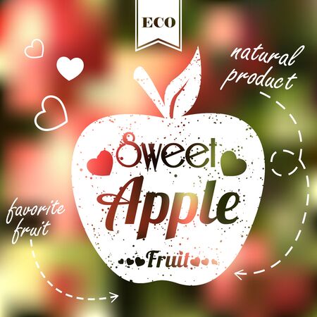 Sweet apple on blur backgroundのイラスト素材