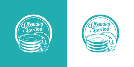 Cleaning Service Vector Vintage iconsのイラスト素材