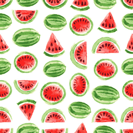 Watercolor watermelon patternのイラスト素材
