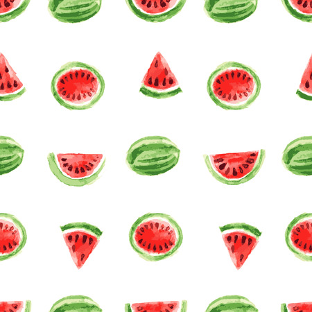 Watercolor watermelon patternのイラスト素材