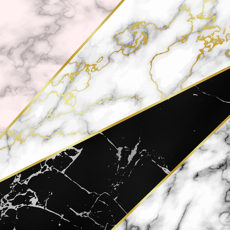 Different marble textures combined into one, vector background, template for wedding invitation, banner, web, card, wallpaper, pattern, cover and border.のイラスト素材