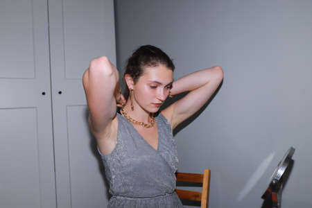 Getting ready for a date - behind the scenes of make upの写真素材