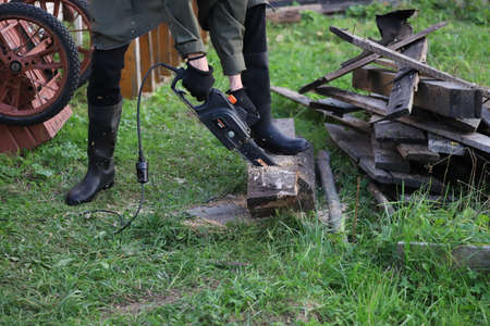 Portrait photo of a young urban man on the countrysideの写真素材
