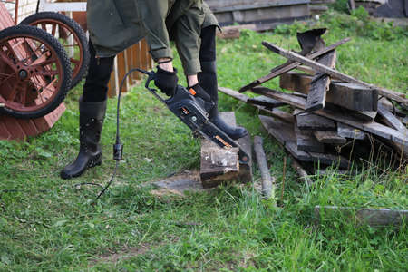 Portrait photo of a young urban man on the countrysideの写真素材
