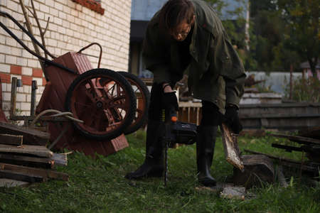 Portrait photo of a young urban man on the countrysideの写真素材