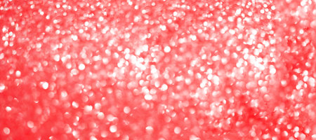 Festive red background with sequins and rhinestones, bokeh lights. High quality bannerの写真素材