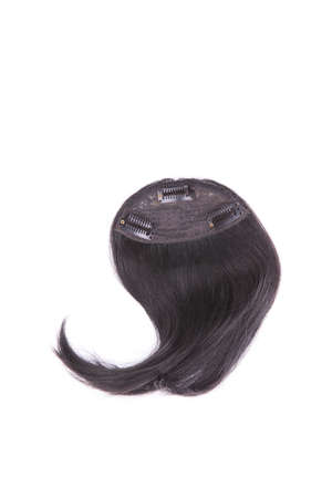 False black hair on tresses on a white isolated background. High quality photoの写真素材