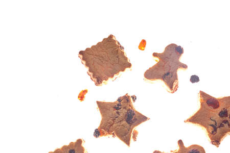 Cookies in different shapes, gluten-free, lactose-free, healthy dessert with dark chocolate and...