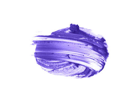 Close-up of the creamy texture of makeup.The very peri color of the cosmetic product. Smudged lipstick stains stand out against a white isolated background. High quality photoの写真素材