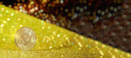 The banner is a brilliant background of two colors, dark gold and golden, separated by a diagonal...