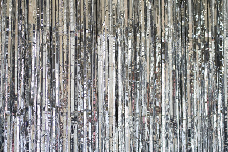 Silver rain, New Years festive background with brilliance and with copy space. High quality photoの写真素材