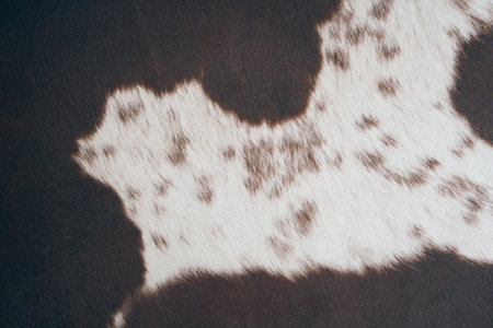 Cowhide leather pattern with a natural print in the form of animal skin spots on a white background....