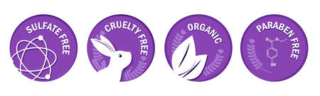 organic cosmetics vector icon. Organic, bio, ecological symbol set.のイラスト素材
