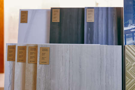 Parquet and laminate store, floor show samples. High quality photo