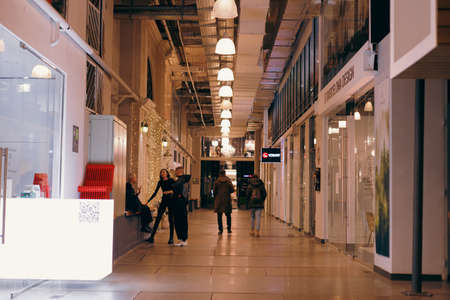 Lighting in a shopping center, artificial interior lighting, Moscow, December 2021. High quality photoの写真素材