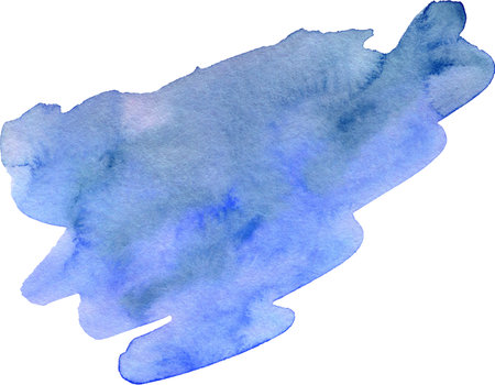 Watercolor Abstract blue splash on white background. Colorful splash on the paper. Hand drawn illustration perfect for card, invitation and more.の写真素材