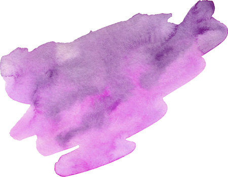 Watercolor Abstract purple splash on white background. Colorful splash on the paper. Hand drawn illustration perfect for card, invitation and more.の写真素材