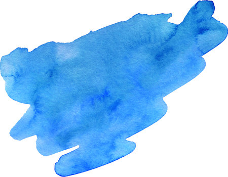 Watercolor Abstract blue splash on white background. Colorful splash on the paper. Hand drawn illustration perfect for card, invitation and more.の写真素材
