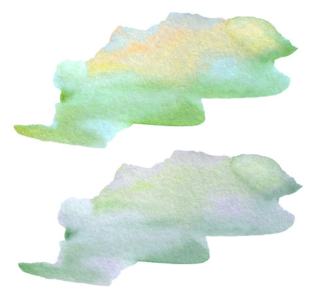 Watercolor Abstract green splash on white background. Colorful splash on the paper. Hand drawn illustration perfect for card, invitation and more.の写真素材
