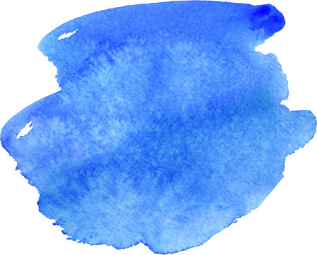 Watercolor Abstract blue splash on white background. Colorful splash on the paper. Hand drawn Illustration perfect for card, invitation and more.の写真素材