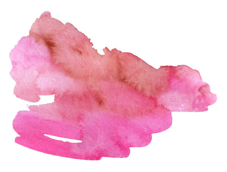 Watercolor Abstract pink splash on white background. Colorful splash on the paper. Hand drawn Illustration perfect for card, invitation and more.の写真素材