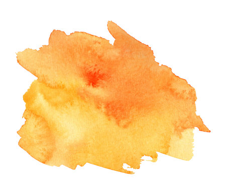 Watercolor Abstract orange on white background. Colorful splash on the paper. Hand drawn Illustration perfect for card, invitation and more.の写真素材