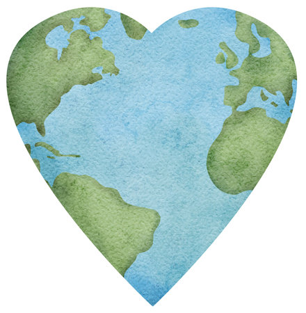Happy Earth Day. International Mother Earth Day design for greeting cards and posters. Watercolor illustration.の写真素材