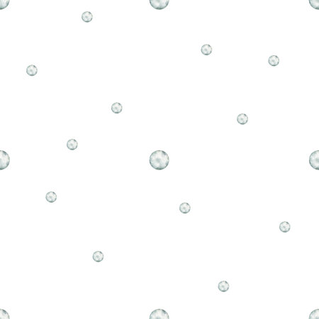 Watercolor mint bubbles seamless pattern. Simple print on white background. Abstract Hand drawn illustration for fabric, wrapping paperの写真素材