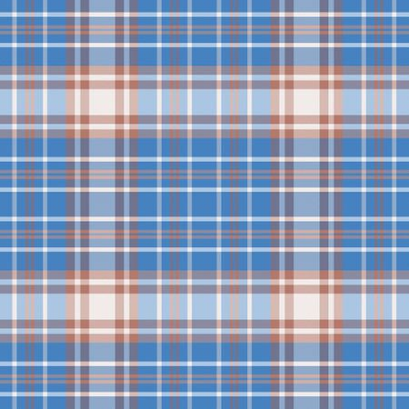 Tartan plaid. Scottish pattern in blue, red and white cage. Scottish cage. Traditional Scottish checkered background. Seamless fabric texture For textile, packing.の写真素材