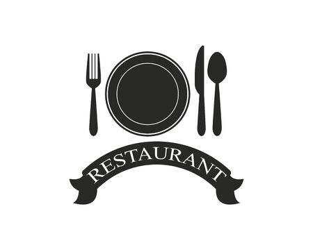 spoon and fork logo template illustrationのイラスト素材