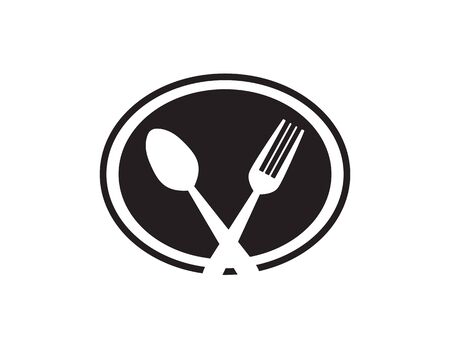 spoon and fork logo template illustrationのイラスト素材