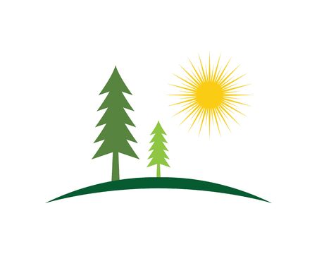 Cedar tree Logo template vector icon illustration designのイラスト素材