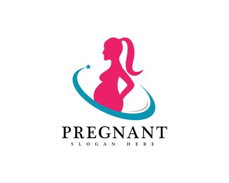 pregnant woman line art symbols template vectorのイラスト素材
