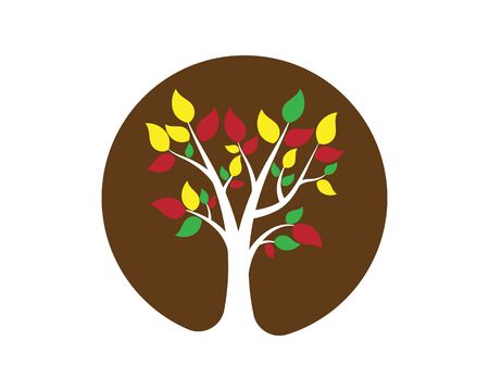 Tree icon concept of a stylized tree with letterのイラスト素材