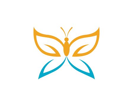 Vector - Butterfly conceptual simple, colorful icon. Logo. Vector illustrationのイラスト素材