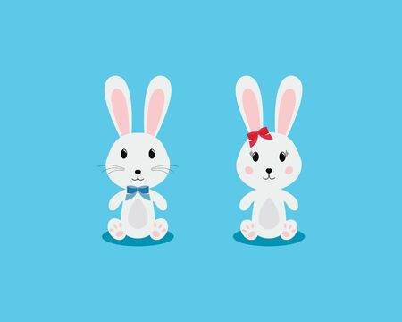 Rabbit Logo template vector icon designのイラスト素材