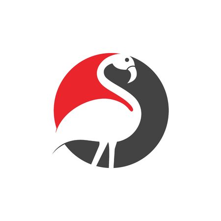 Flamingo logo template vector illustrationのイラスト素材