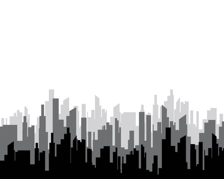 Modern City skyline . city silhouette. vector illustration in flat designのイラスト素材